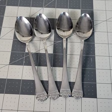 Ekco Eterna CLASSIC CREST Stainless Flatware Lot of 4 Spoons