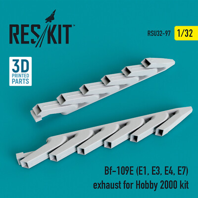 Reskit RSU32-0097 - 1:32 - Bf-109E (E1, E3, E4, E7) exhaust for Hobby 2000 kit