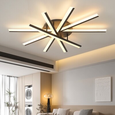 48W Design LED Deckenleuchte Dimmbar Wohnzimmer Lampe Fernbedienung 90*78cm