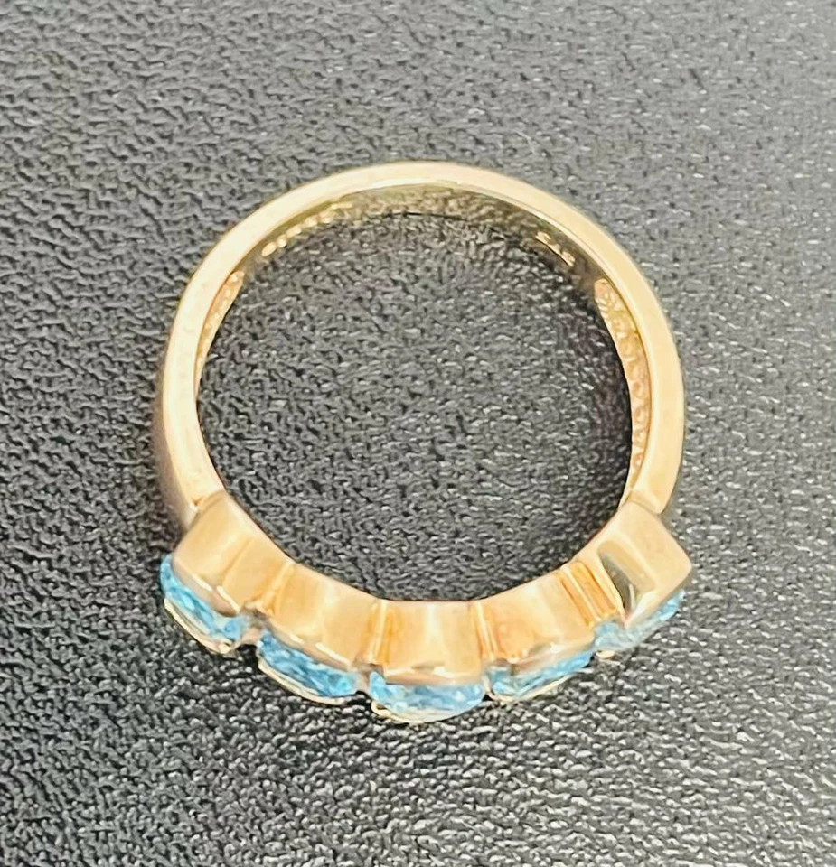 Aquamarin Ring 9K/375er Gelb Gold Gr. 53 - Bild 3 von 4