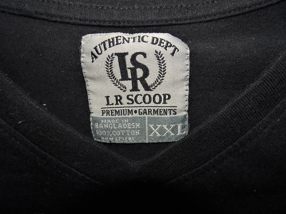LR Scoop LRS 2 Tone T Shirt Pocket Paisley Band XXL 2XL Gray Black EUC - image 4 of 4