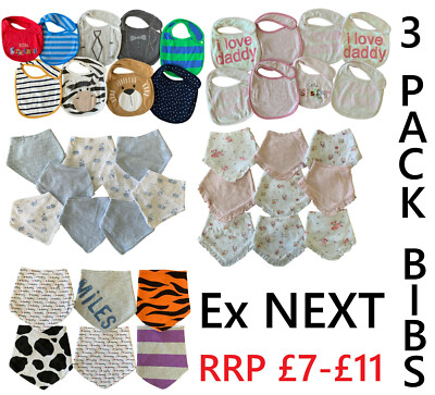 BABY BIBS PACK BOYS GIRLS REGULAR BANDANA DRIBBLE