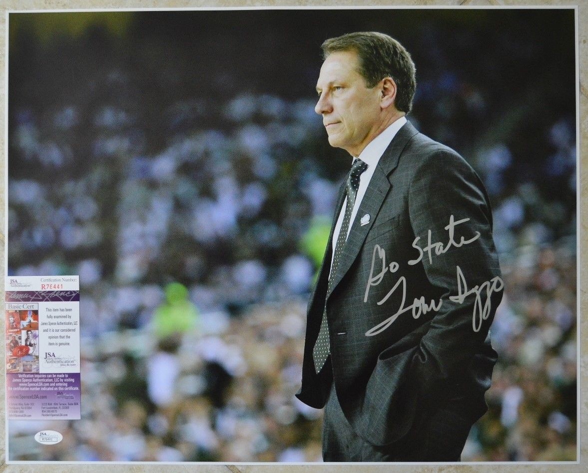 Tom Izzo Autographed Signed 16x20 Photo w/ JSA COA #R76441 Michigan State St 