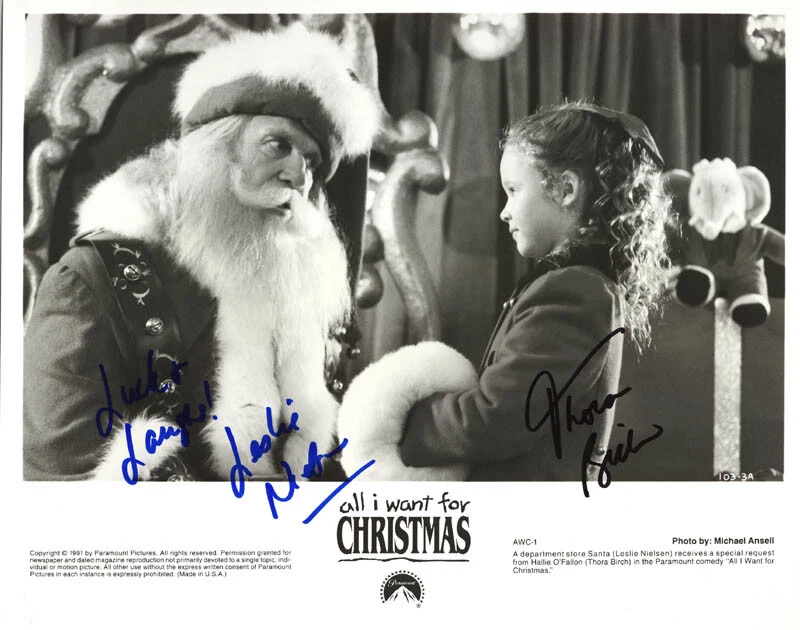 ALL I WANT FOR CHRISTMAS MOVIE CAST - PHOTOGRAPH SIGNED WITH CO-SIGNERS