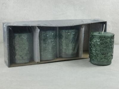 Kerze Malia, Safe Candle, Set 4 Stück, Farbe tannengrün, Größe 80/65 mm, Ker