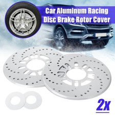 2x Sliver Aluminium 2.95" Disc Cover Car Decorative Rotor Cross Drilled