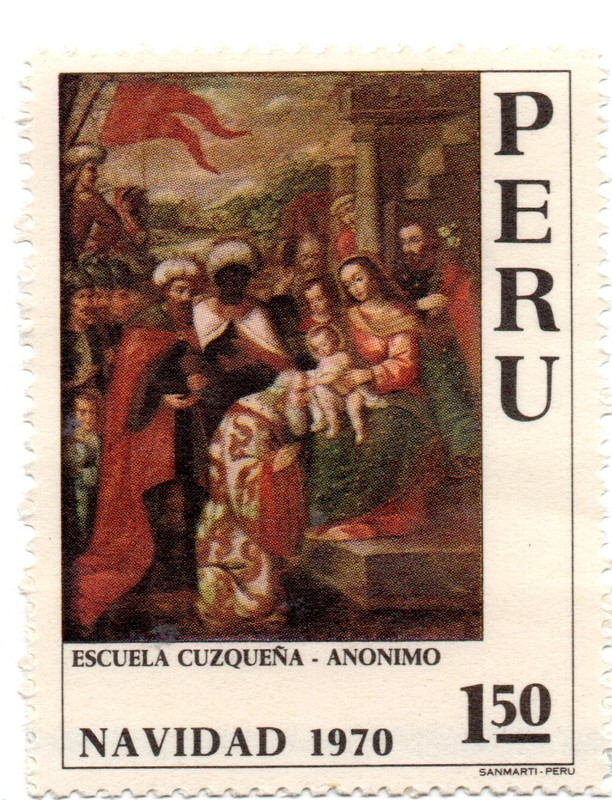 Christmas 1970, Cuzco School anonymous' paint: The Magi, Peru, accept offers