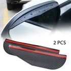 2 Pack Carbon Fiber Black Mirror Rain Visor Guard For Car Auto Accessories