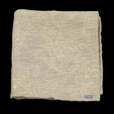 WRK Mens Tan TONAL PAISLEY Linen Pocket Square NEW