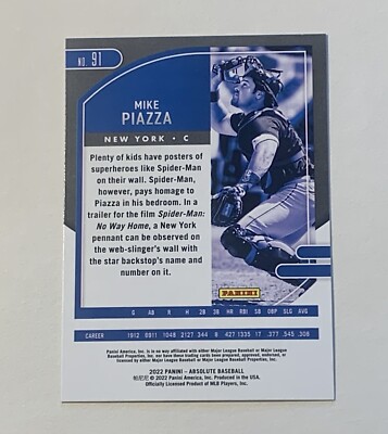 2022 Panini Absolute Mike Piazza #91 New York Mets | eBay