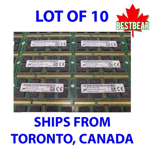 Lot of 10 x 8GB PC3L-12800 1600MHz Low Voltage 1.35V Laptop RAM DDR3L 2Rx8 DDR3
