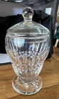 Vintage Waterford  7" Heavy Cut Crystal Tall Lidded Jar w/ Lid