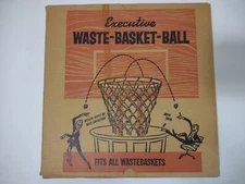  Vtg 1966 Executive Waste Basket Ball Poynter Products Office Games Hoop w/ Box