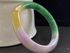 Bracelet jade jadéite violet lavande naturelle 100 % glacée 58 mm【grade A】0139