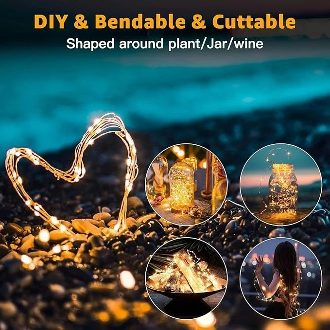 Paquete de 6 luces de hadas que funcionan con baterías de 7 pies 20 LED mini luces de cadena luz centelleante Foto 3 de 4