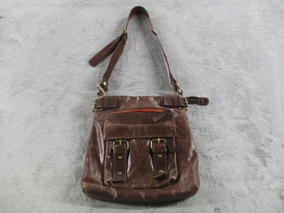 Tano Crossbody Bag Womens Brown Leather Messenger Adjustable Strap Pockets