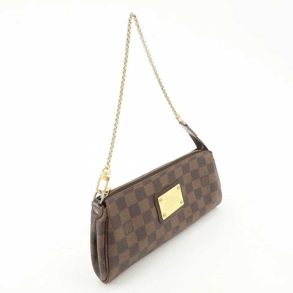 Louis Vuitton Damier Ebene Eva 2Way Hand Bag Shoulder Bag N55213 Auth Used F/S - Image 4 of 4