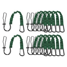 12Pcs 2ft Retractable Tool Lanyard with Metal Buckle Adjustable Loop, Dark Green