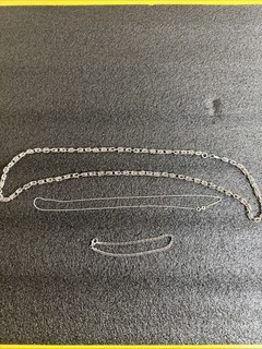 Sterling Silver 925 Jewelry Lot Necklaces And Bracelet 39.6 Grams