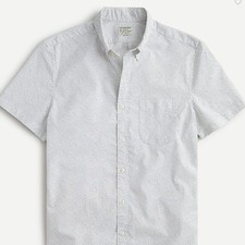 NEW NWT J. Crew Medium Short-sleeve stretch Secret Wash cotton poplin shirt