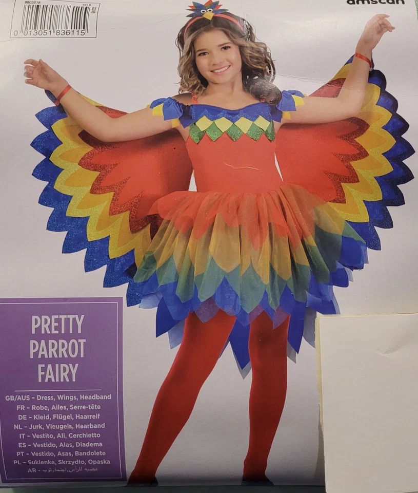 AMSCAN Mädchen Kostüm Papagei Vogel bunt verkleidung Karneval Halloween Mottoparty