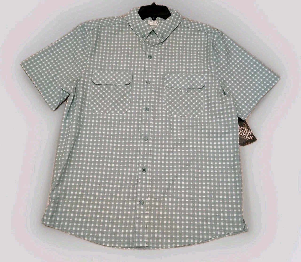 Button Up Shirt Men's Size Medium Moisture Wicking Green Top