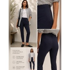 Everlane Slim Tapered Ankle Pants Side Zip Career Office Blue Size 6