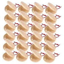 Fuyamp 24 Pcs Castanets Wooden Musical Instrument Finger Castanets Baby 