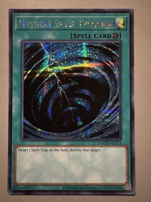 #ad YUGIOH MYSTICAL SPACE TYPHOON ASIA ENGLISH EDITION DOOD AE111 SECRET RARE $60.00