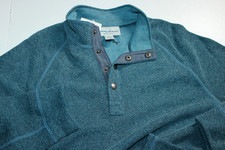 Tommy Bahama Sweater Pullover Palm Canyon Flip Snap Night Blue New Medium M
