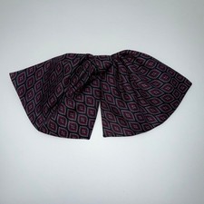 Van Horn Designs Floppy Bow Tie 100 Silk Red Blue Geometric Clip On Made in USA