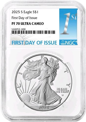 #ad SAN FRANCISCO 2025 S $1 Proof American Silver Eagle NGC PF70 UC FDI IN HAND $259.00