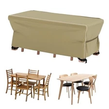  Patio Furniture Set Cover - Heavy Duty 420D Waterproof 67"Lx37"Wx28"H Khaki