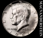 1967 Silver Kennedy Half Dollar - Choice Gem Brilliant Unc  Lustrous  #L2803
