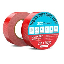 Red Colored Duct Tape 2" x 50 yd, Heavy Duty Waterproof IP65 for Repairs  Craft