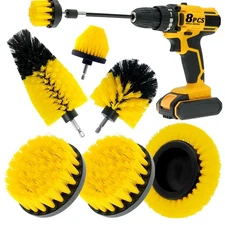 8 Pcs Drill Brush Attachment Set Power Cleaning Scrub Kit with Extend Long All