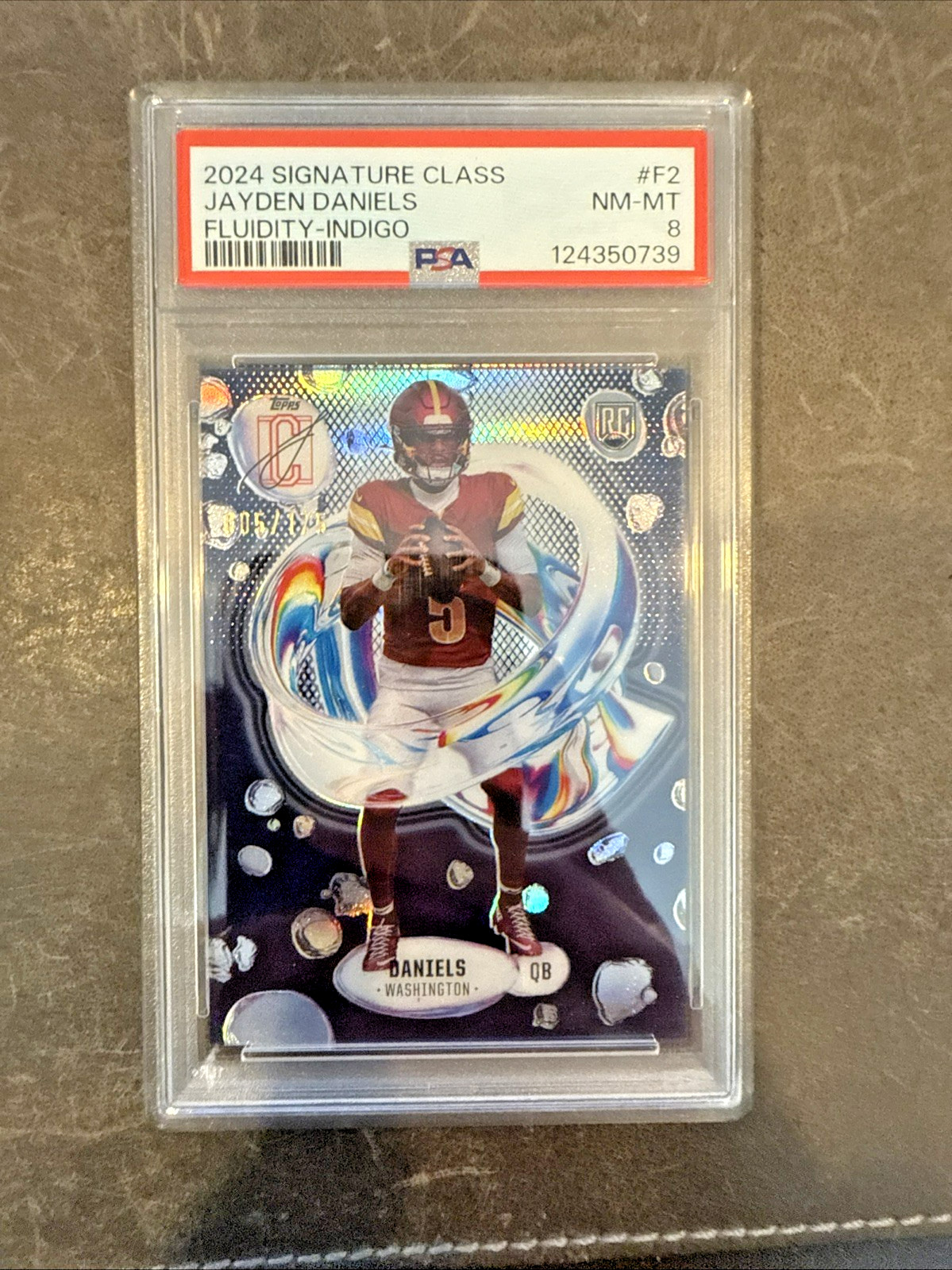 2024 TOPPS SIGNATURE CLASS FLUIDITY JAYDEN DANIELS RC INDIGO JERSEY # 5/175