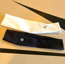 Lululemon Luxtreme Training Headbands Lot of 2 Black and White