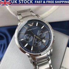 Xmas gift Luxury Emporio Armani AR2448 Mens Watch with Chronograph and BLUE DIAL