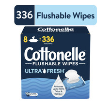 Cottonelle Ultra Fresh Flushable Wet Wipes, 8 Flip-Top Packs