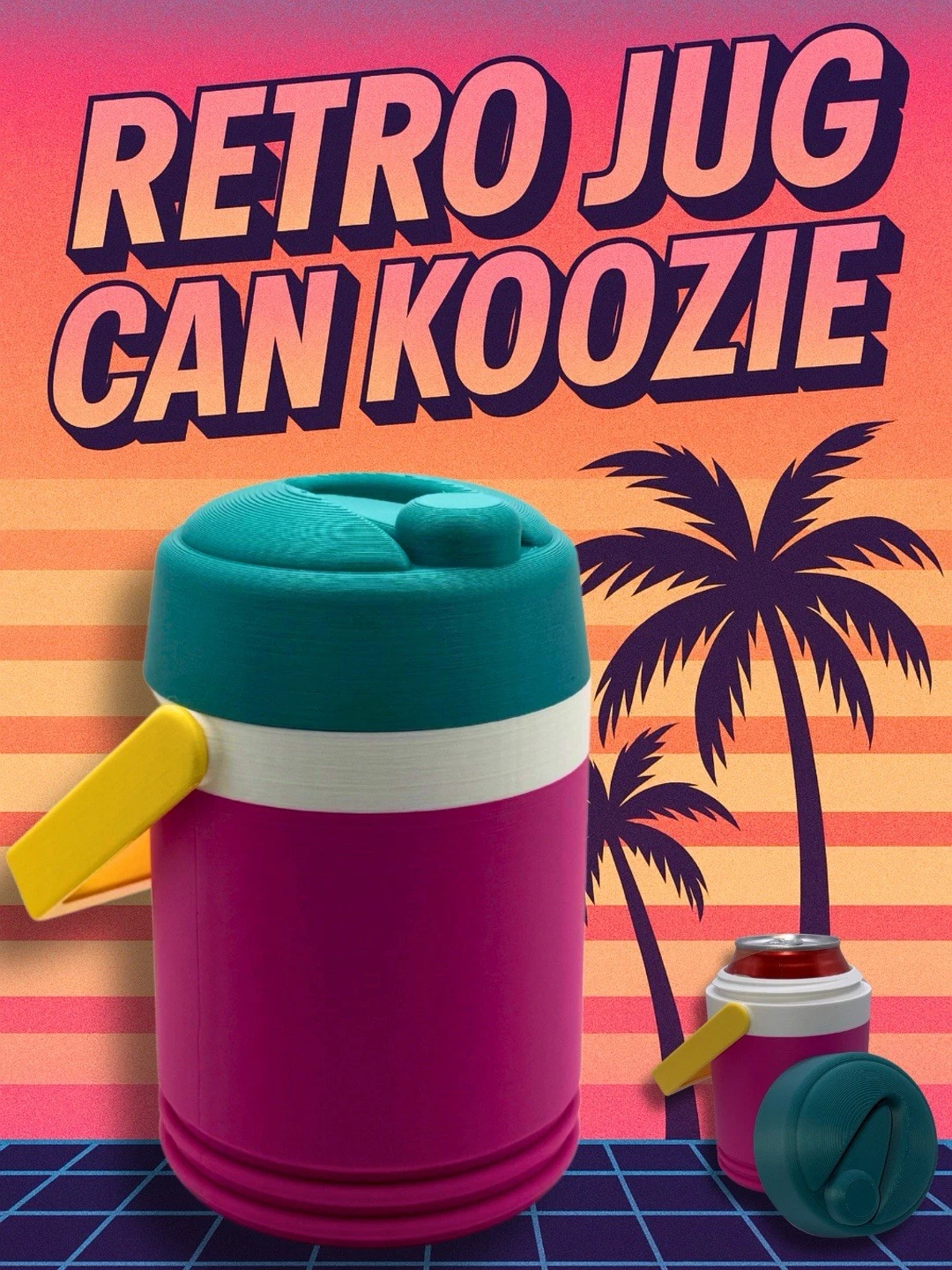 RETRO JUG Can Koozie, 12oz CAN Drink Cooler, Holder, Insulator. Made In The USA!