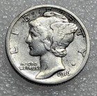 1916 S Mercury Dime US 90% Silver VF+. #110A