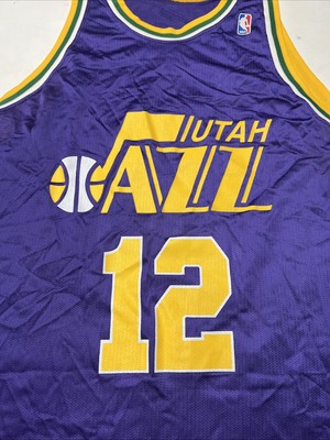 Vintage Champion Utah Jazz John Stockton #12 Purple Jersey Men