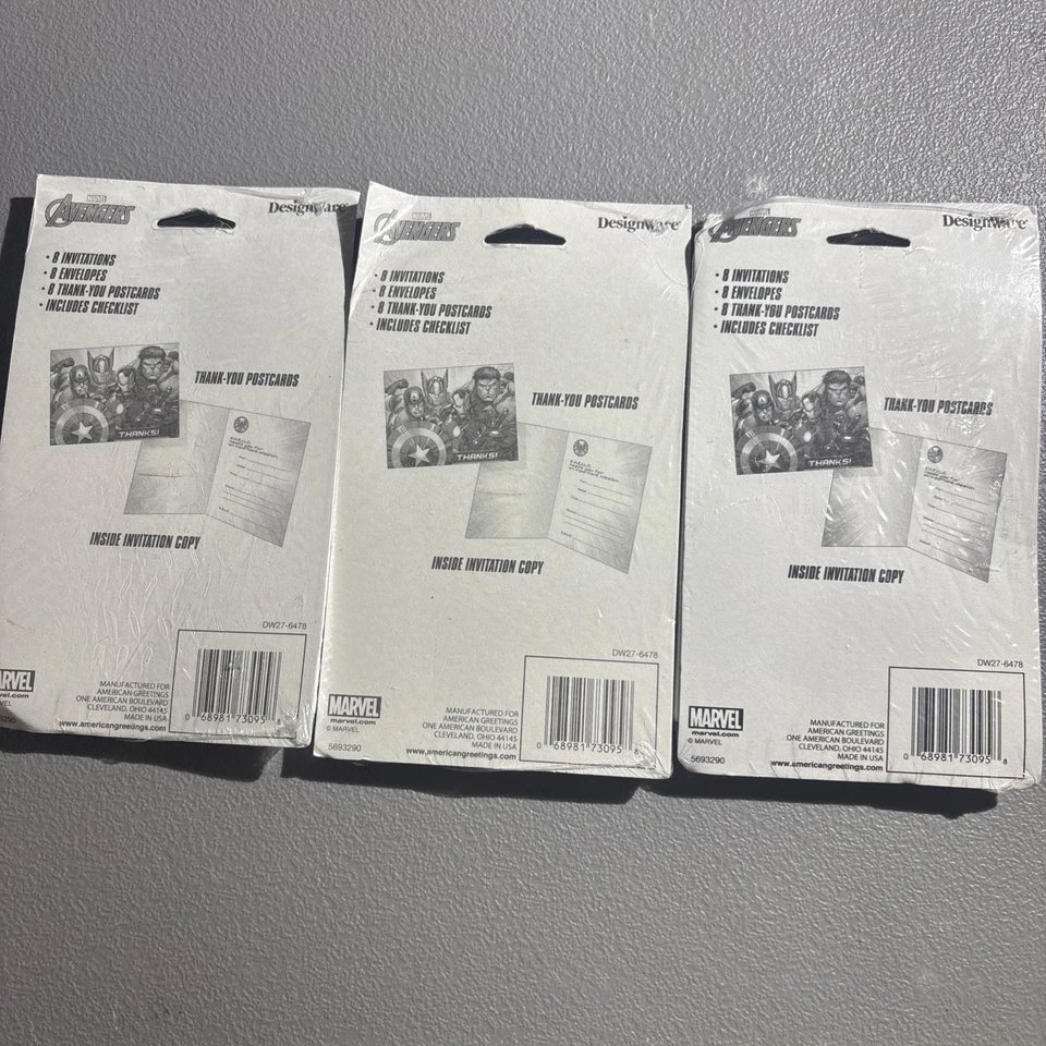 3 PACKS DE INVITACIONES DE FIESTA "ÚNETE AL EQUIPO" MARVEL AVENGERS (24 INVITACIONES) Foto 2 de 2