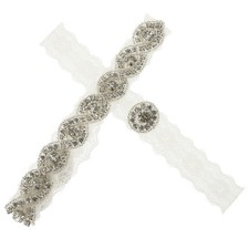  1 paio di giarrettiera elastica da sposa ornamenti di cristallo per la coscia