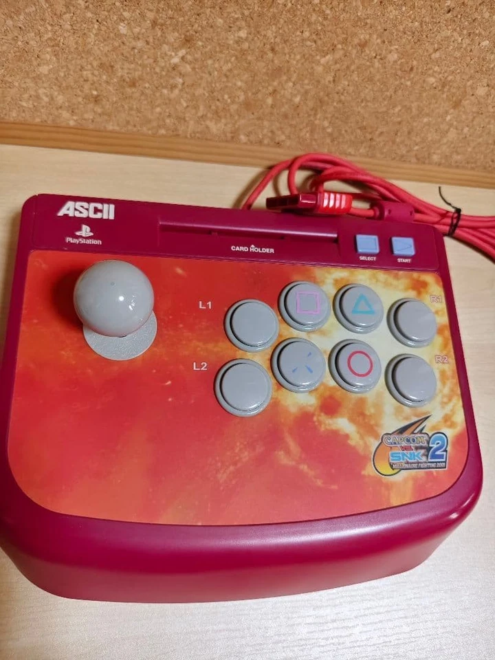 ASCII STICK FT2 Capcom Version Red 8-Button Arcade Controller Used - Image 2 of 4