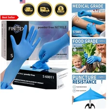 Nitrile Disposable Exam Gloves Blue Powder Free Latex Free 200 PCS Large