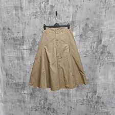 Uniqlo U Women’s Beige Flared A-Line Cotton Midi Skirt Size 30W (UK 12)
