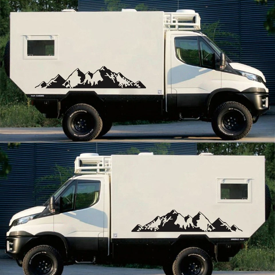 2 calcomanías adhesivas de vinilo Mountain Range aptas para decoración de puertas laterales de auto camión Foto 4 de 4
