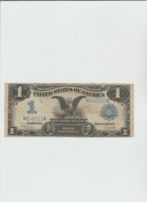 #ad 1899 $1 Black Eagle Silver Certificate quot;Broken Ladder Serial Numberquot; $295.00